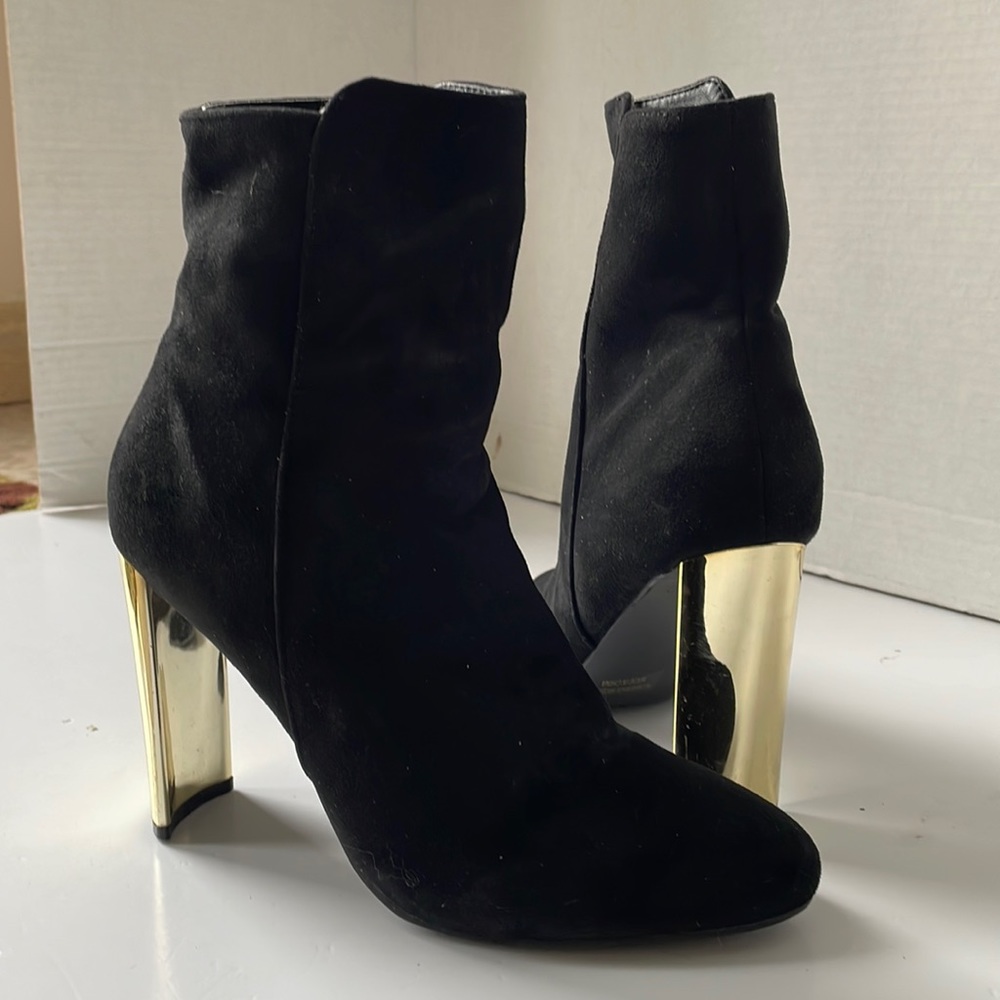 Suede ankle booties.